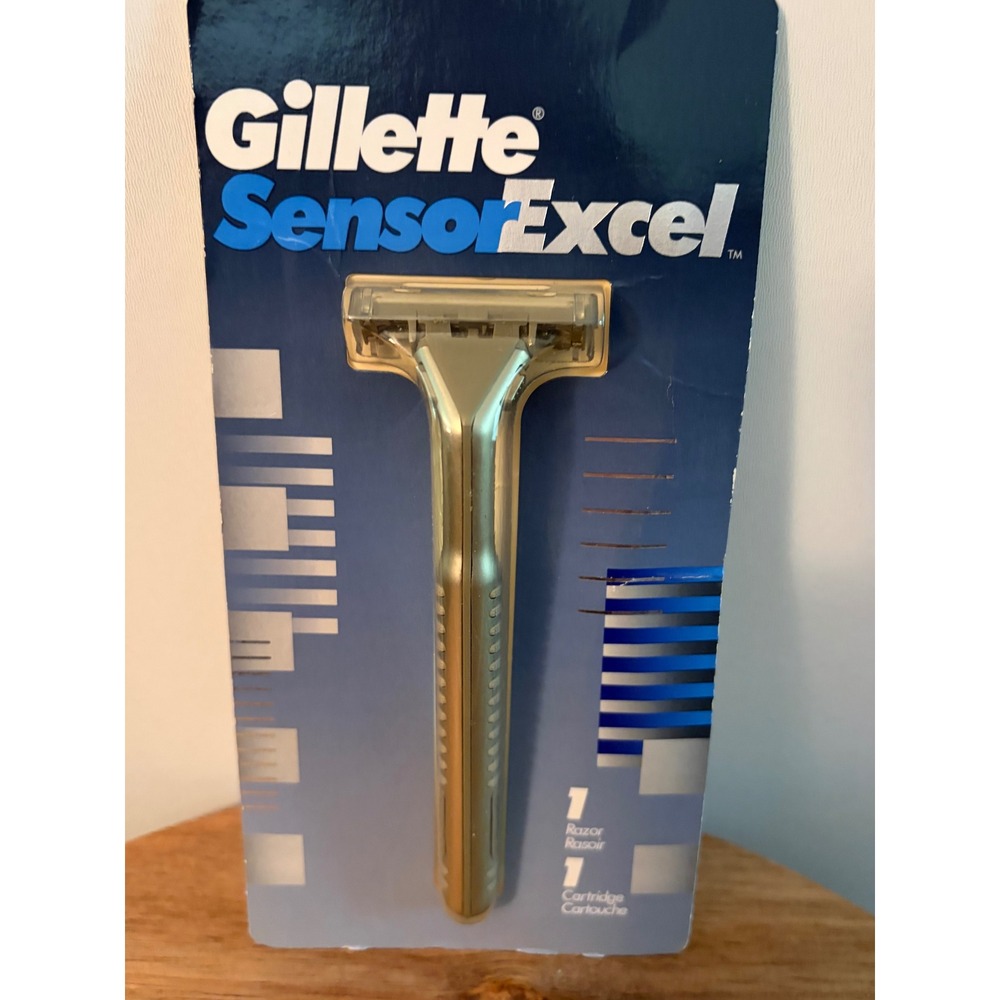 Vintage 1993 Gillette Sensor Excel Razor Metal Handle Blade Shaver USA Sealed